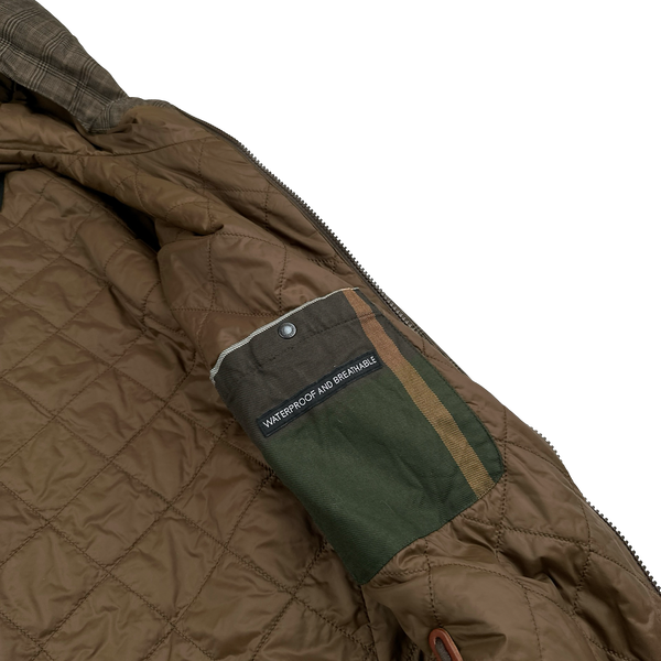 Barbour Audell Checked Quilted Long Jacket - Small