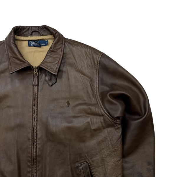 Ralph Lauren Brown Heavyweight Leather Jacket - Medium