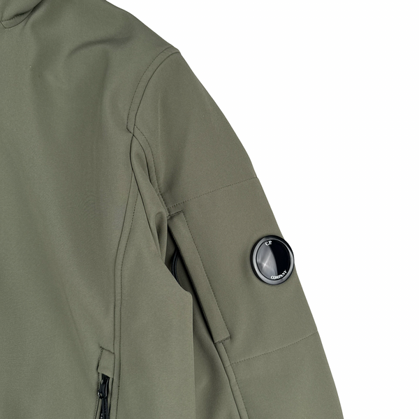 CP Company Khaki Fleece Lined Soft Shell Goggle Jacket - Large