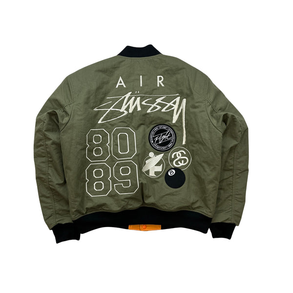 Nike x Stussy 2023 Reversible Green/Orange Patch Work Bomber