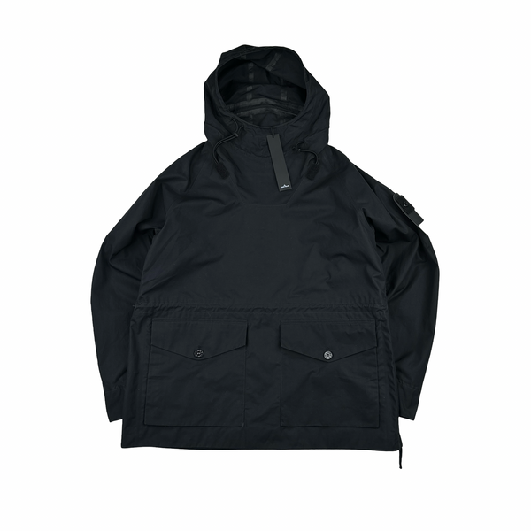 Stone Island 2022 Black O-Ventile Ghost Piece Pullover Smock Jacket - XL