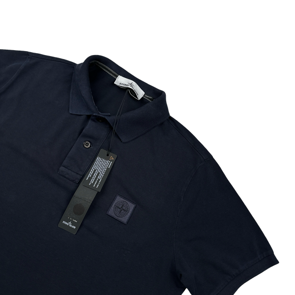 Stone Island 2022 Navy Cotton Polo Shirt - Medium