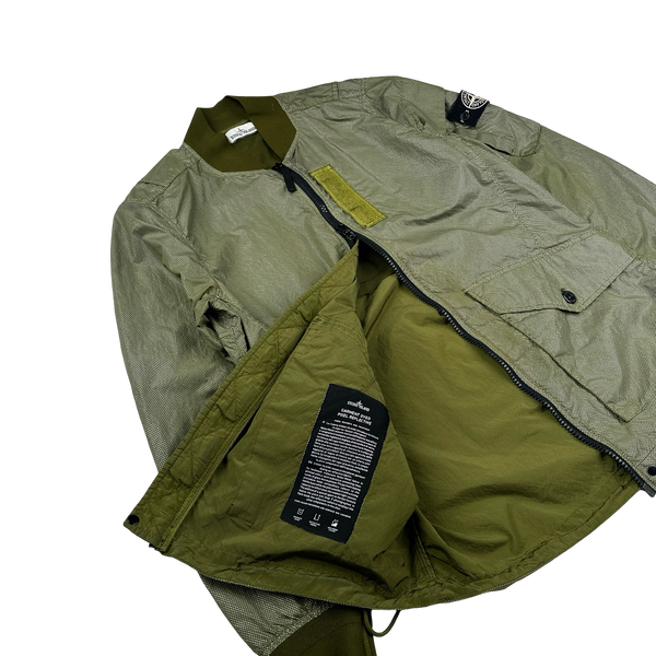 Stone Island 2016 Green Pixel Reflective Bomber Jacket - Medium