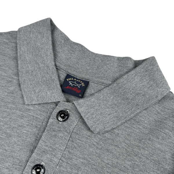 Paul & Shark Grey Long Sleeve Polo - Medium