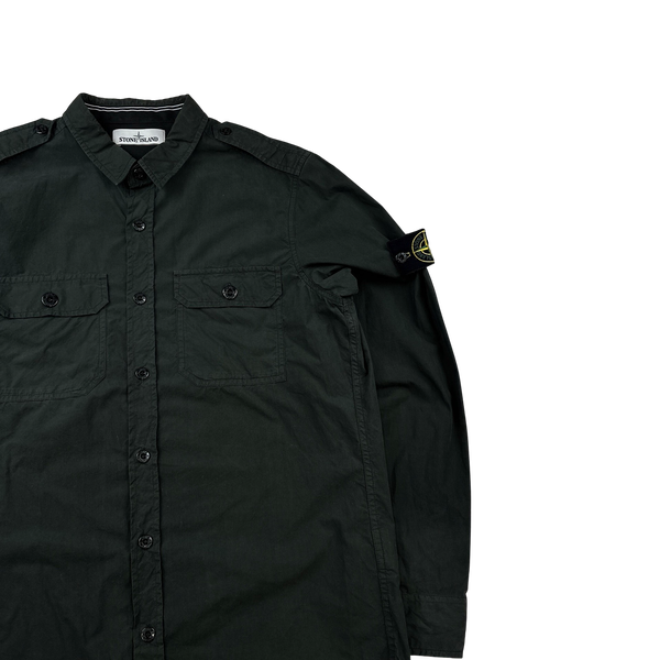 Stone Island 2015 Green Cotton Buttoned Shirt - Large