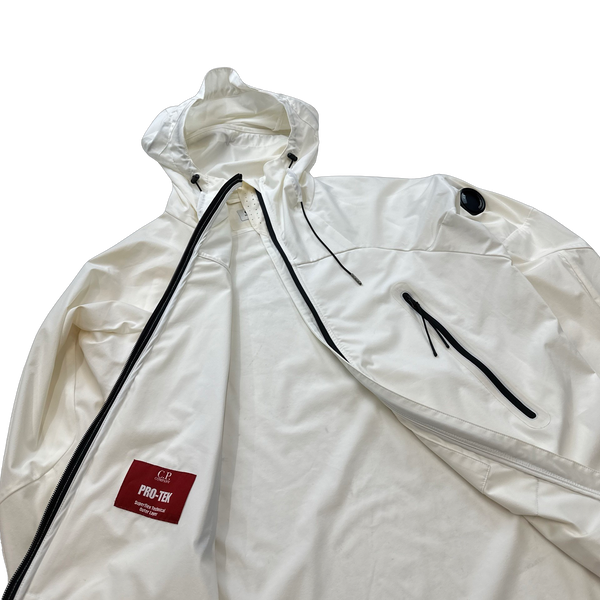CP Company White Hooded Pro Tek Jacket - XL