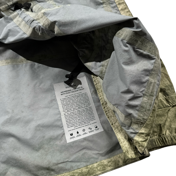 Stone Island 2020 Membrana+Oxford 3L Green Dust Colour Smock Jacket - Medium