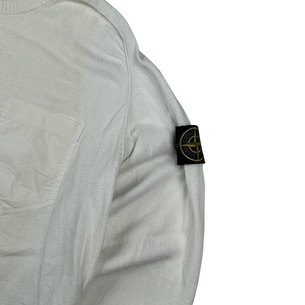 Stone Island White Cotton Crewneck - XL