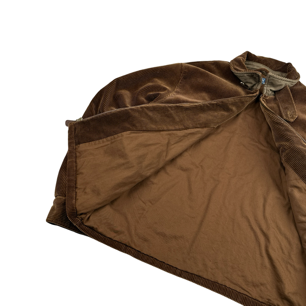 Ralph Lauren Brown Corduroy Cotton Lined Zipped Jacket - XL