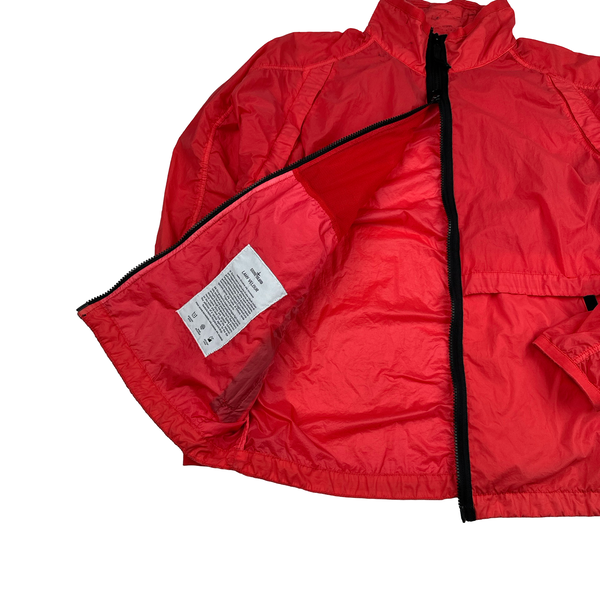 Stone Island 2019 Red Lamy Velour Jacket - Medium