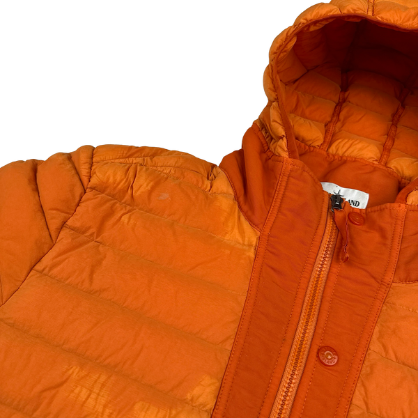 Stone Island 2019 Orange Loom Woven Down Puffer Jacket - Large