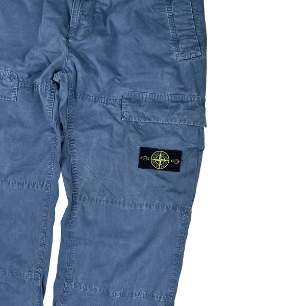 Stone Island 2024 Blue Baggy Fit Cargo Trousers - 36"
