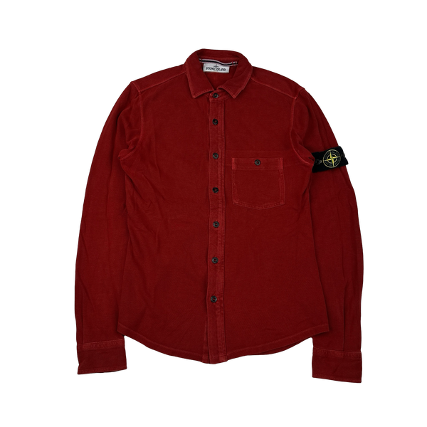 Stone Island 2013 Red Thick Cotton Shirt - Small