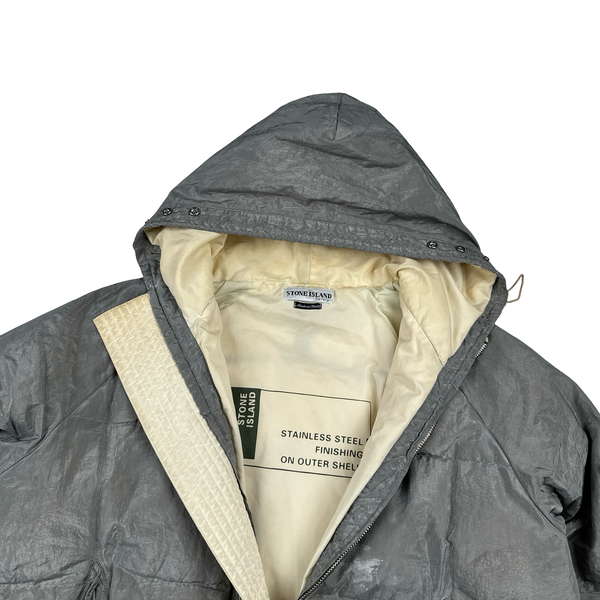 Stone Island AW2000 Hooded Silver Pure Metal Shell - Large