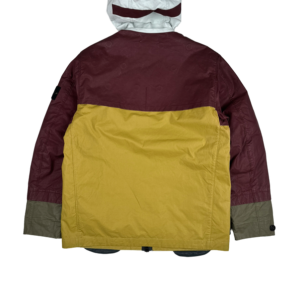Stone Island 2019 Tela Placcata Resin Coated Bicolore Hooded Jacket - Medium