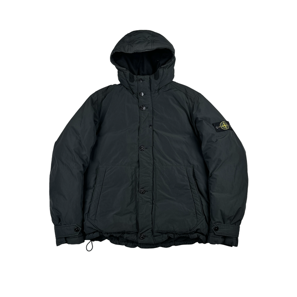 Stone Island 2016 Black Micro Reps Down Filled Hooded Winter Jacket - XXL