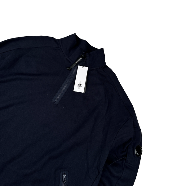 CP Company Navy Cotton Lens Viewer Quarter Zip Pullover - 3XL