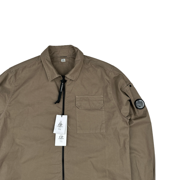 CP Company Brown Cotton Lens Viewer Overshirt - Medium