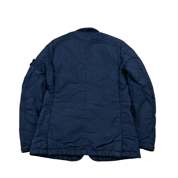 Stone Island Navy Garment Dyed Crinkle Reps Blazer - Small