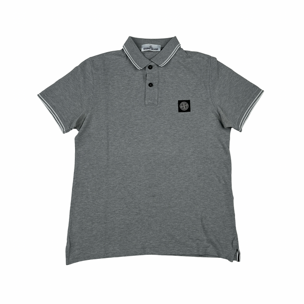 Stone Island Grey Short Sleeved Polo Top - Small