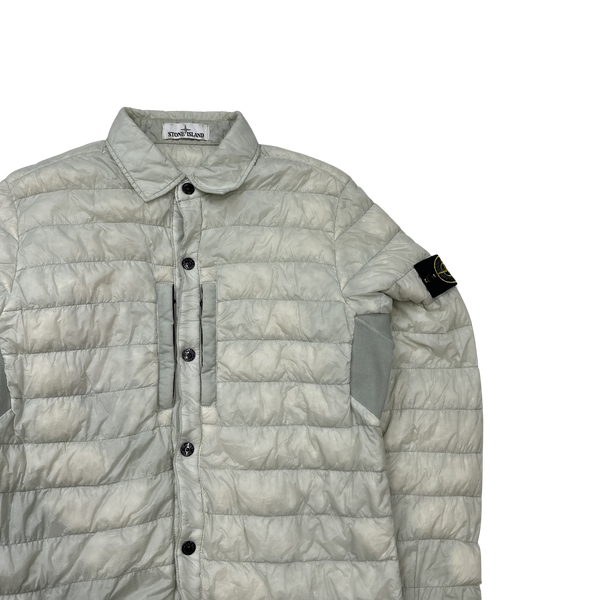 Stone Island White Micro Yarn Down Overshirt - Medium