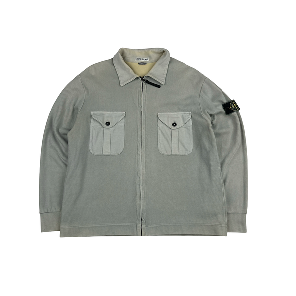 Stone Island SS2000 Vintage Ribbed Cotton Overshirt - Large