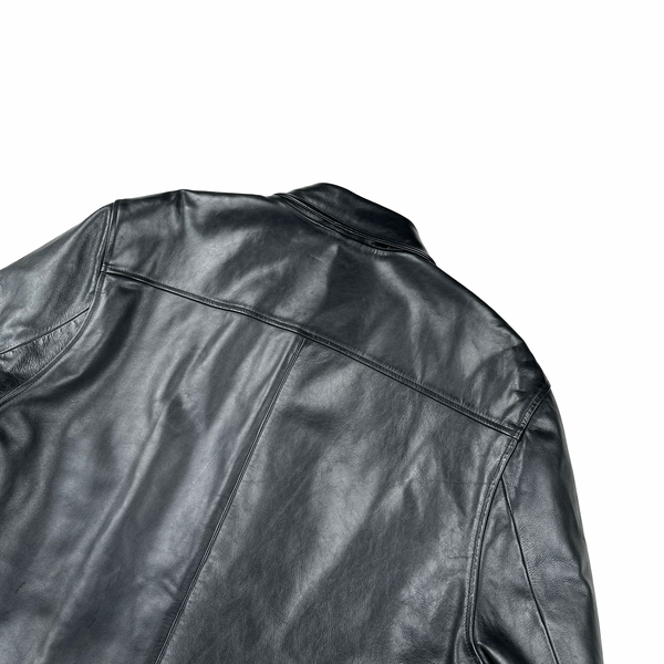 Ralph Lauren Wool Lined Heavyweight Leather Jacket - Large