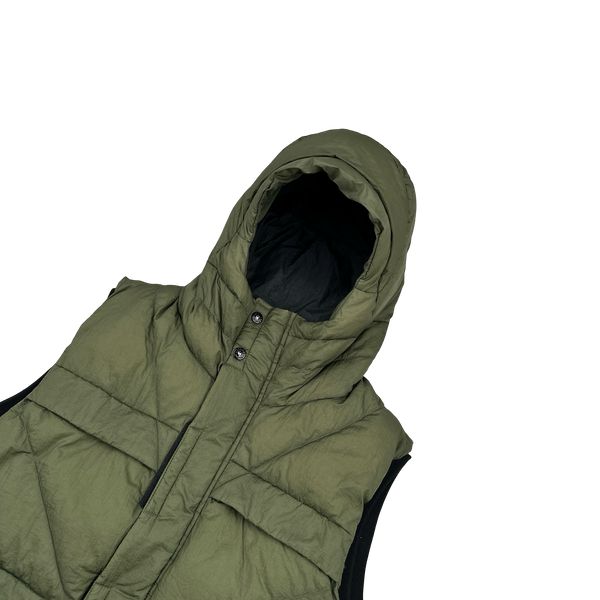 Stone Island 2011 Khaki Opaque Nylon Tela Down Filled Gilet - Medium