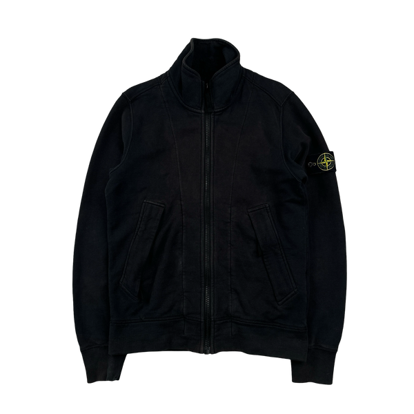 Stone Island 2015 Black High Neck Front Liner Fleece Jumper - Small