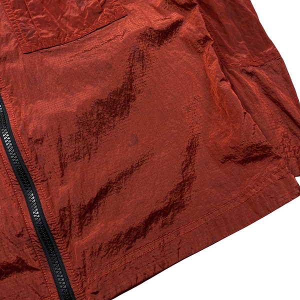 Stone Island 2019 Red Nylon Metal Rip Stop Overshirt - Small