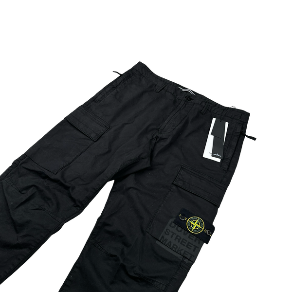 Stone Island X Dover Street Market 2023 Black Printed RE-T Cargo Trousers - 32"