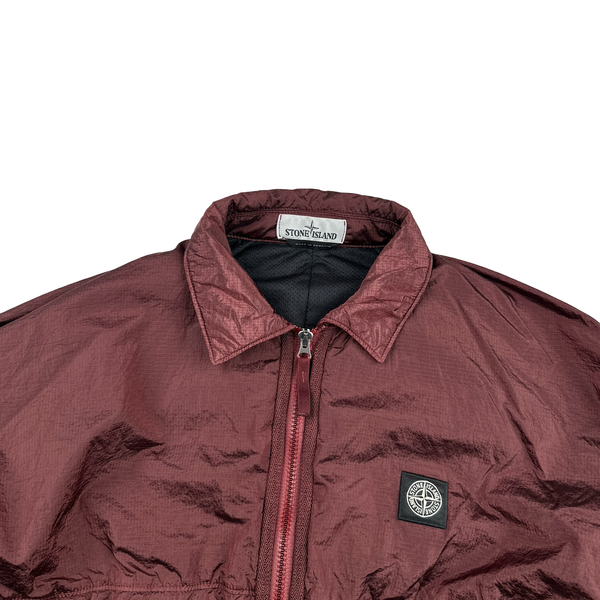 Stone Island Burgundy Red Padded Nylon Metal Jacket - Medium
