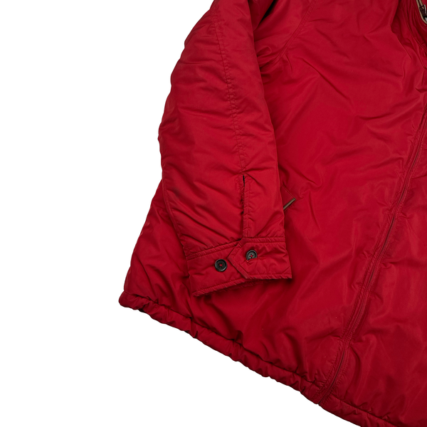 Ralph Lauren Red Cotton Lined Padded High Neck Jacket - XXL