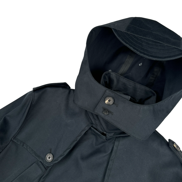 Salvatore Ferragamo Navy Trench Coat Jacket - Large