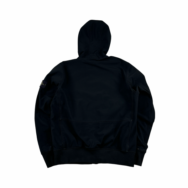 Stone Island Navy Fleece Lined Soft Shell Jacket - Large