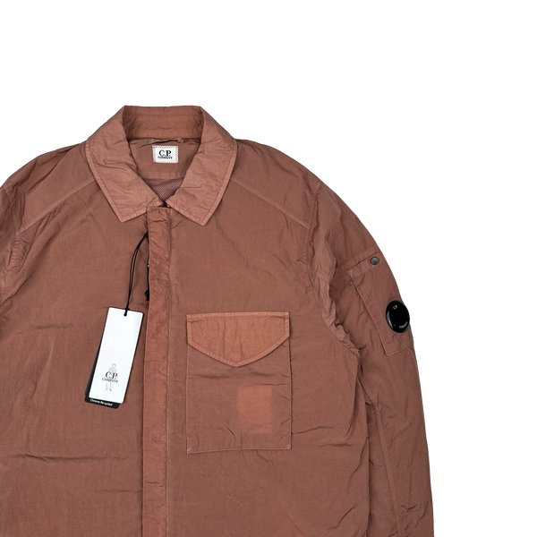 CP Company Rust Pink Chrome Nylon Zipped Overshirt - Medium