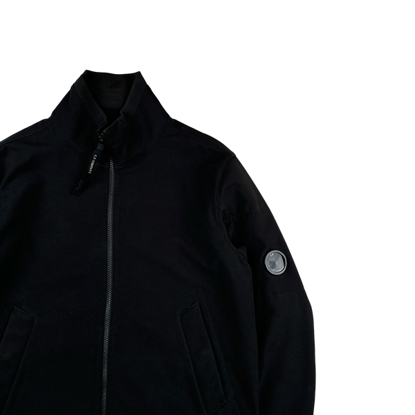 CP Company Black Soft Shell Bomber Jacket - Large