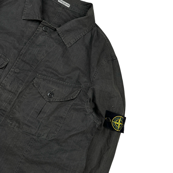 Stone Island 2006 Laminated Cotton Overshirt - XXL