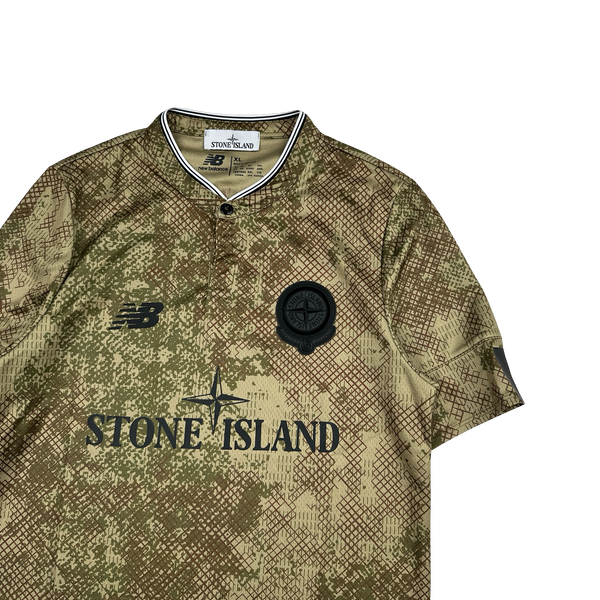 Stone Island x New Balance Camo Recycled Poly Football Shirt - Medium