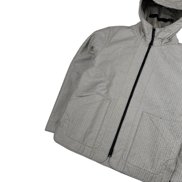 Stone Island 2022 Grey Needle Punched Reflective Balaclava Jacket - Small