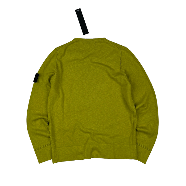 Stone Island 2015 Chartreuse Cotton Knitted Crewneck Jumper - Small