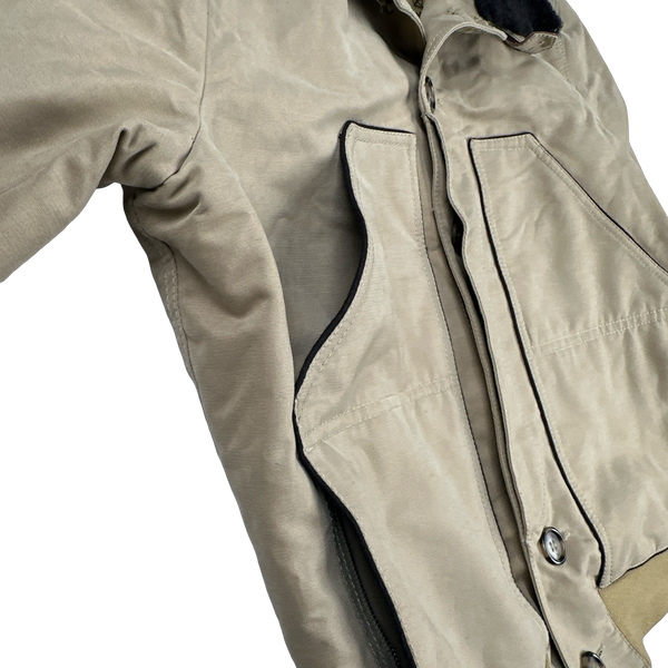 Prada Tan Multi-Pocket Shearling Club Jacket - Large