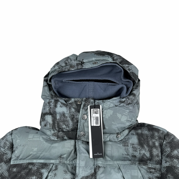 Stone Island 2024 Ice Earth Mapping Camouflage Down Jacket - Large