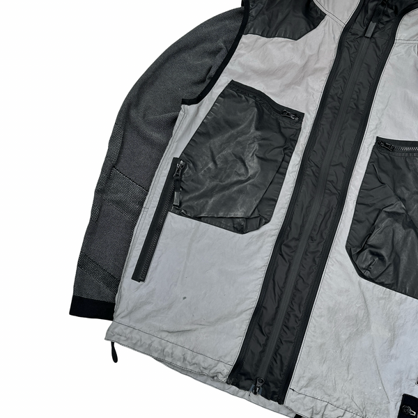 Stone Island Garment Dyed Plated Reflective With Mussola Gommata Jacket - Large