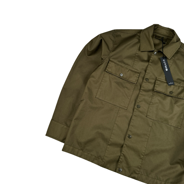 Stone Island 2025 Khaki Performance Twill Wool O-Ventile Ghost Jacket - Medium