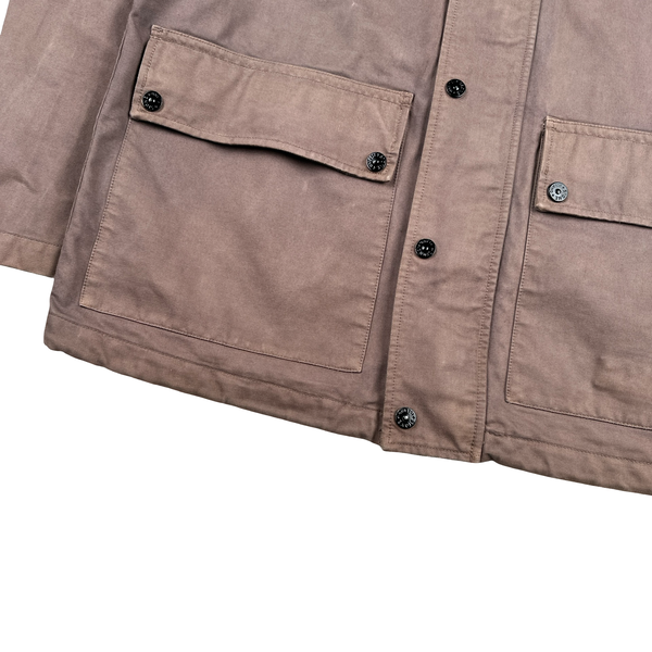 Stone Island 2012 Mauve Thick Cotton Blend Multi Pocket Overshirt Jacket - Large