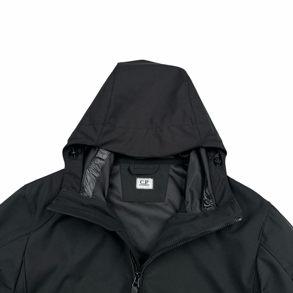CP Company Black Soft Shell Lens View Jacket - Large