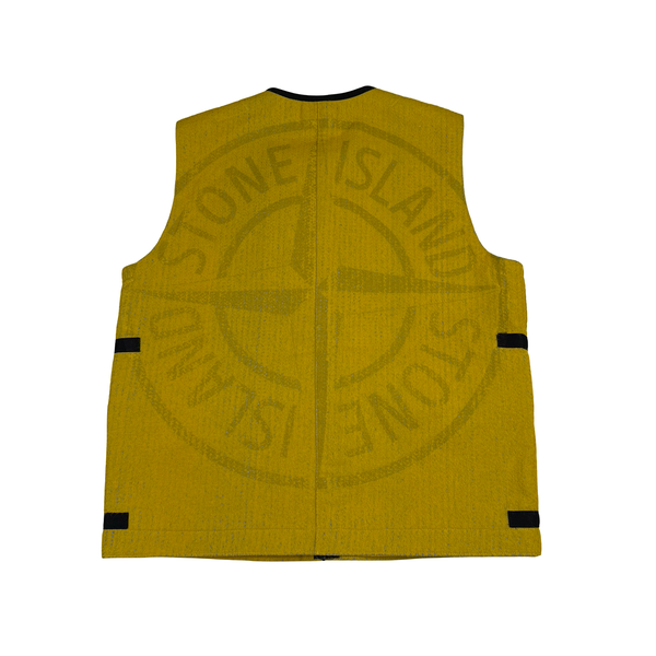 Stone Island 2022 Yellow Needle Punched Reflective Gilet - Large