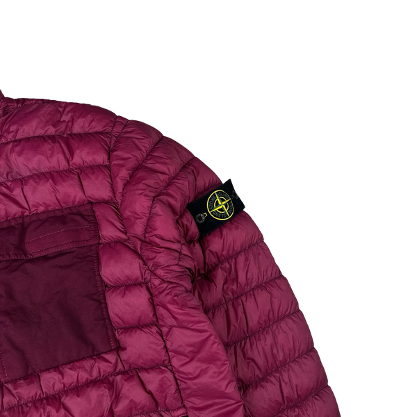 Stone Island 2018 Burgundy Micro Yarn Down Puffer Overshirt - 3XL