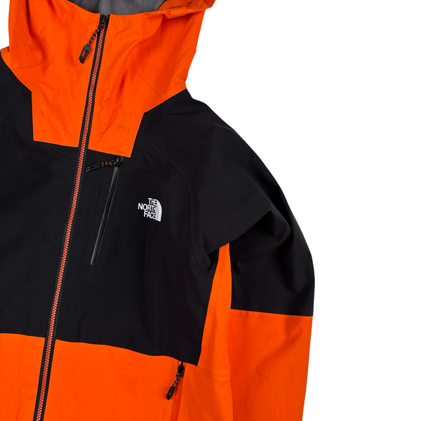North Face Orange Gore Tex Colour Block Hooded Jacket - Small
